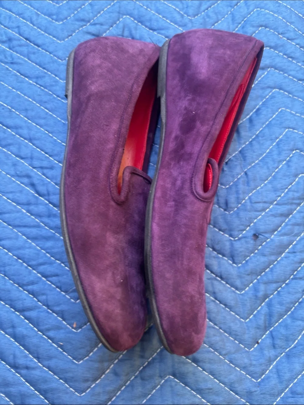 Men's Purple Suede Slip-On Loafers